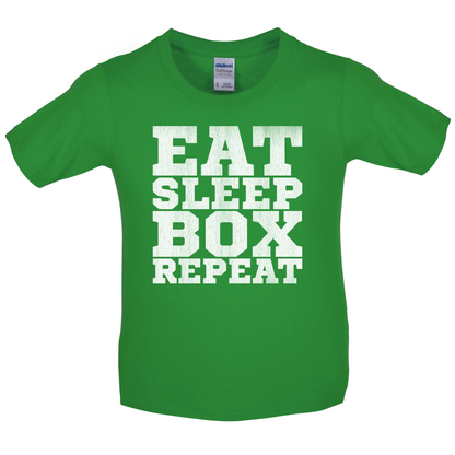 Eat Sleep Box REPEAT Kids T Shirt