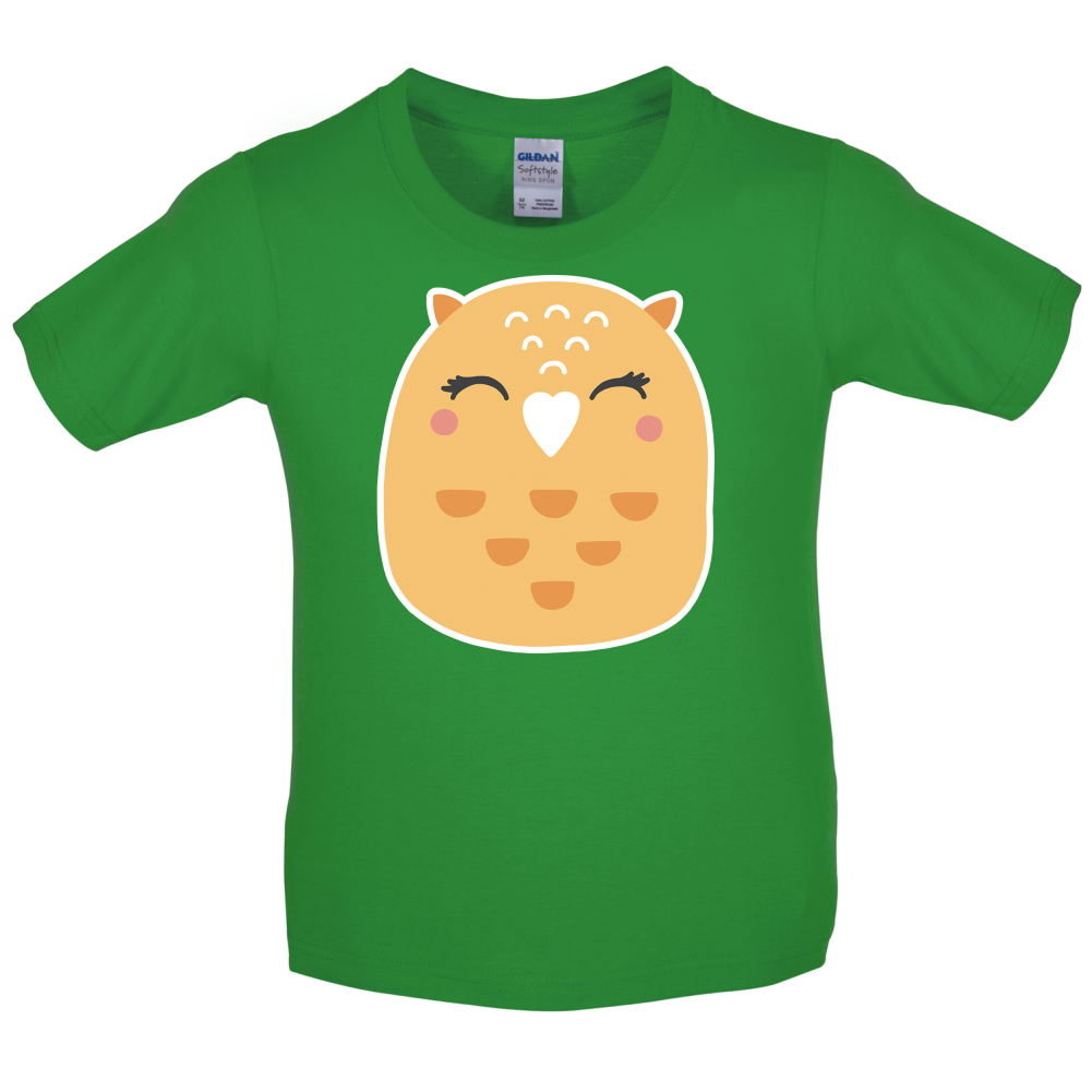 Smiley Face Mrs Owl Kids T Shirt