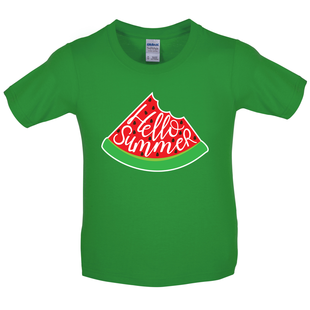 Hello Summer Watermelon Kids T Shirt