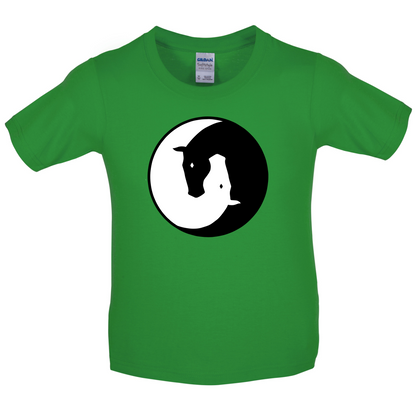 Yin Yang Horses Kids T Shirt