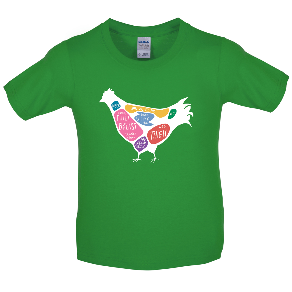 Butcher Chicken Diagram Kids T Shirt