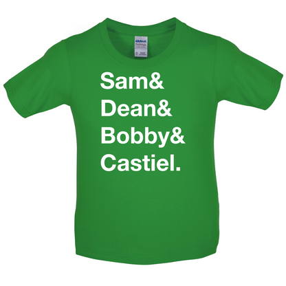 Sam & Dean & Bobby & Castiel Kids T Shirt