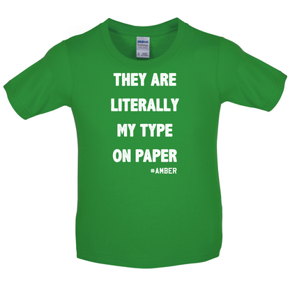 Literally My Type On Paper Kids T Shirt