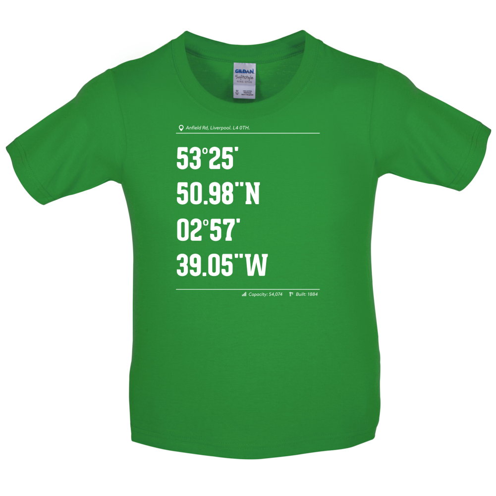 Stadium Coordinates Liverpool Kids T Shirt