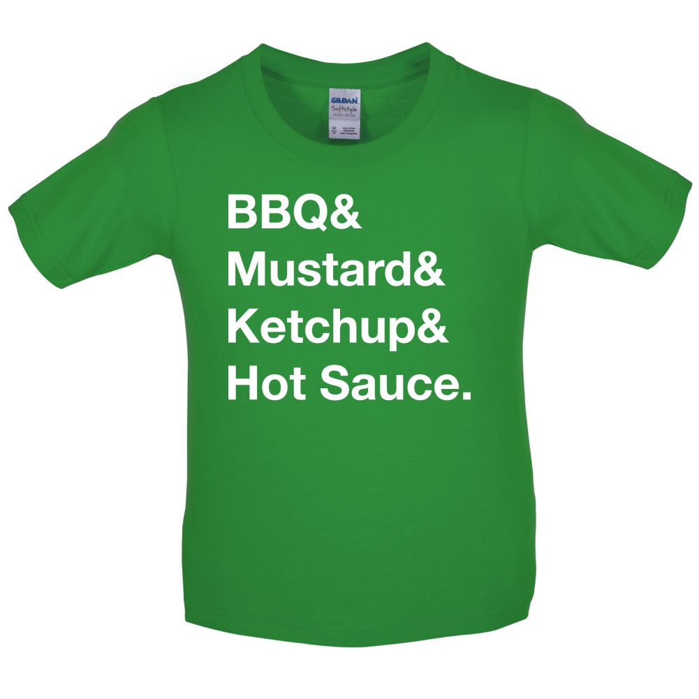 BBQ & Mustart & Ketchup Kids T Shirt