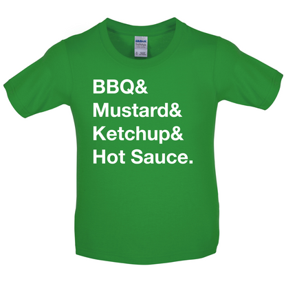 BBQ & Mustart & Ketchup Kids T Shirt