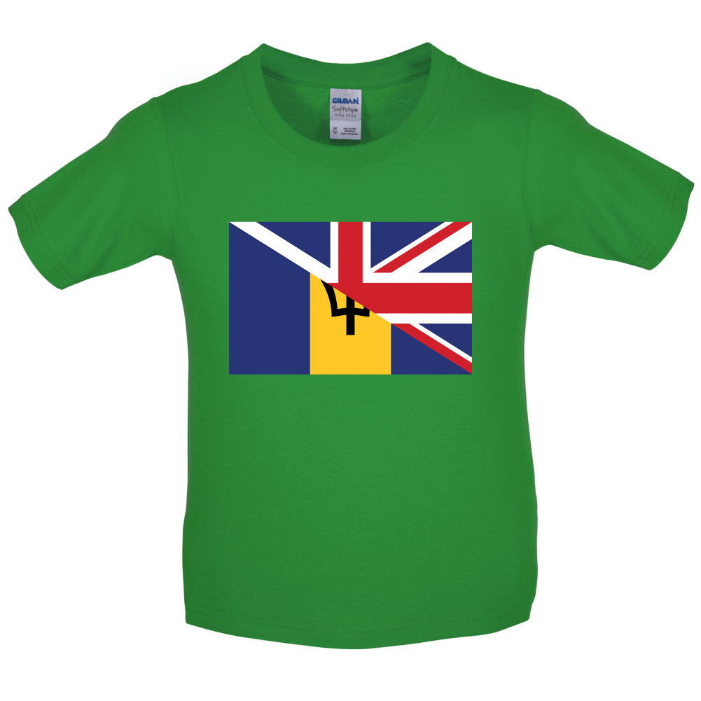 Half Barbados Half UK Kids T Shirt