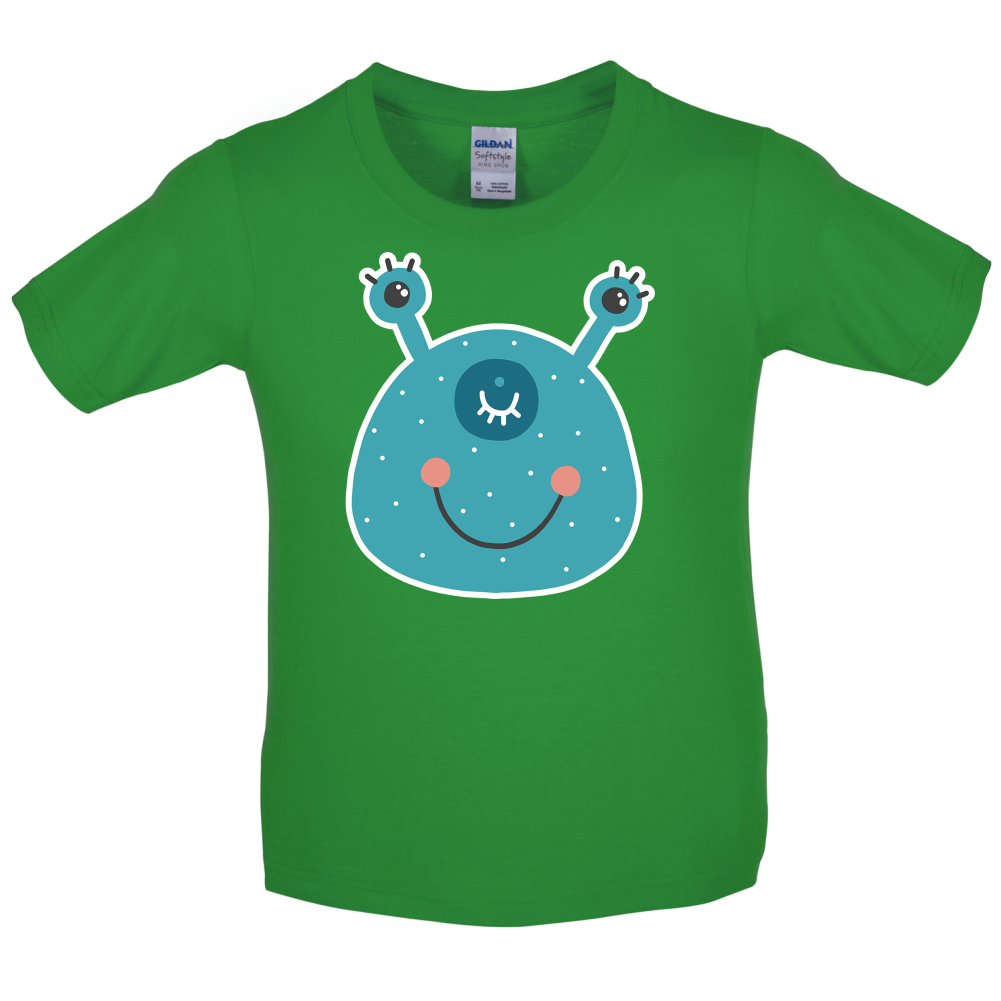 Smiley Face Alien Kids T Shirt