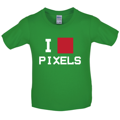 Pixel Heart Kids T Shirt