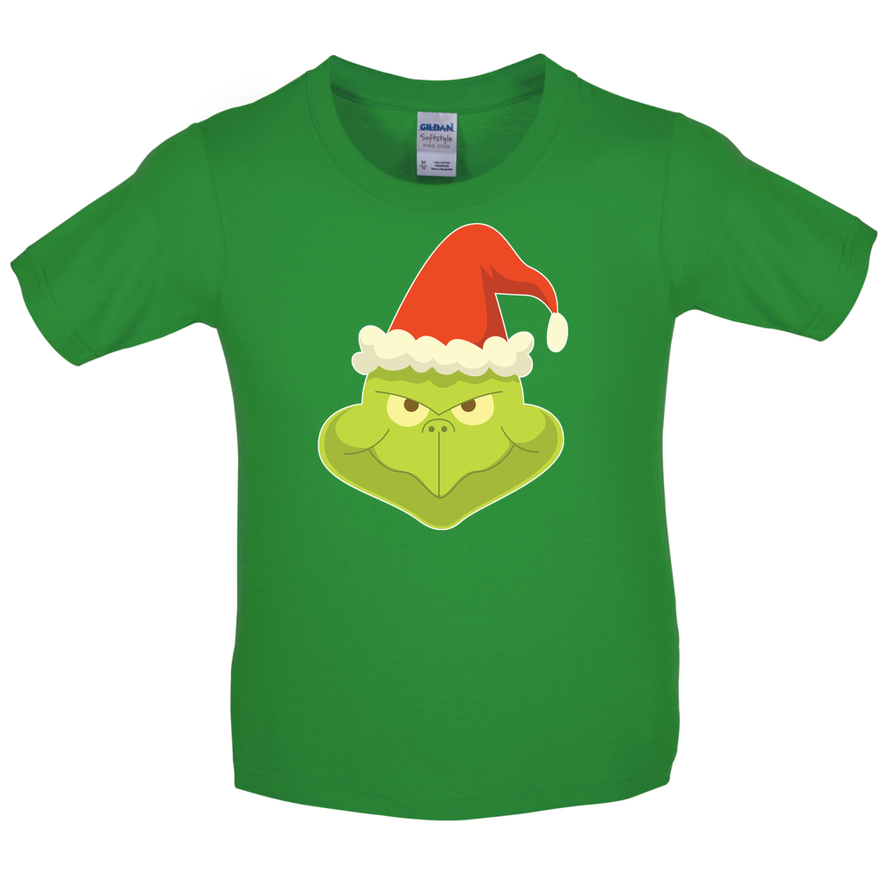 Grinch Face Kids T Shirt