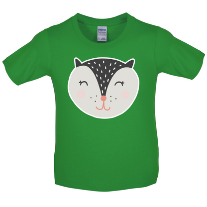Smiley Face Badger Kids T Shirt