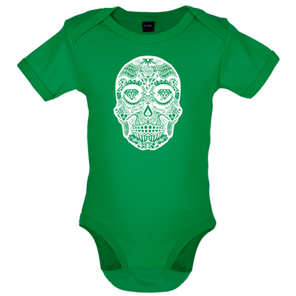 Mexican Sugar Candy Skull Baby T Shirt