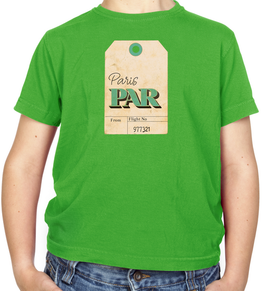 Paris Travel Tag Kids T Shirt