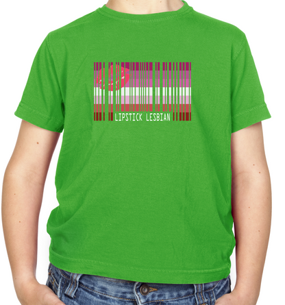 LGBT Barcode Flags - Lipstick Lesbian Kids T Shirt