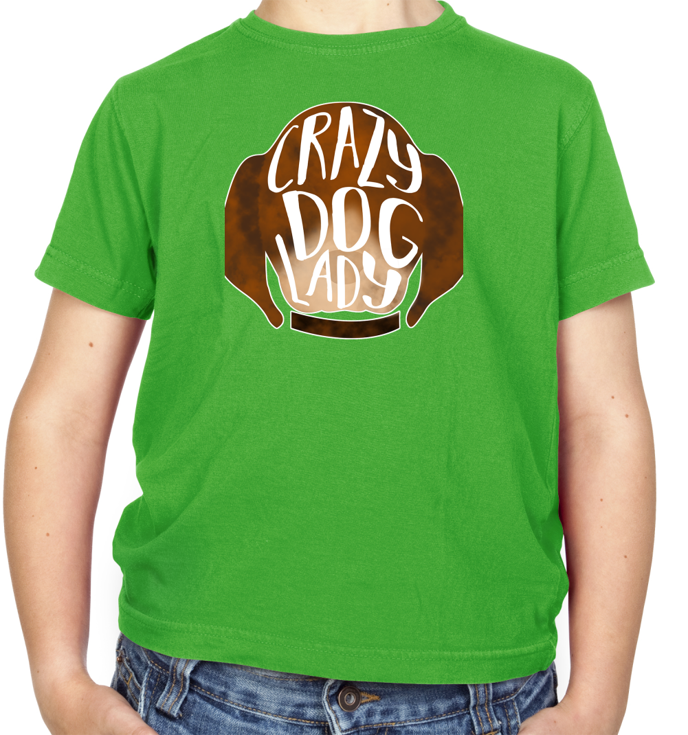 Crazy Dog Lady Kids T Shirt