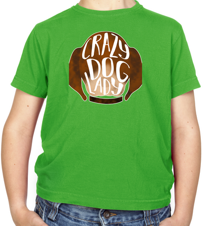 Crazy Dog Lady Kids T Shirt