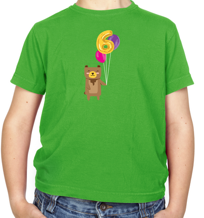 6th Birthday Bear Kids T Shirt