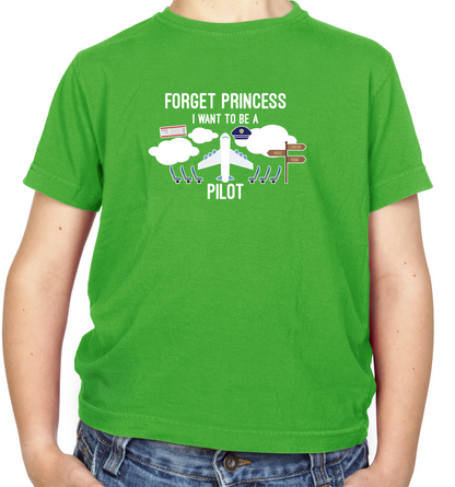 Forget Princess Pilot Kids T Shirt