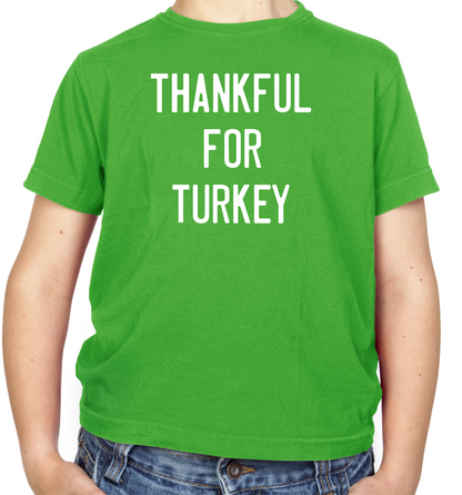 Thankful For Turkey Kids T Shirt