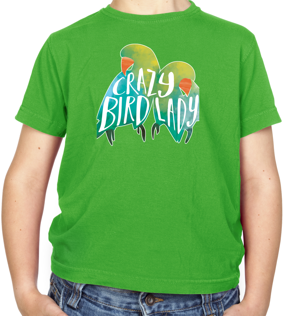 Crazy Bird Lady Kids T Shirt