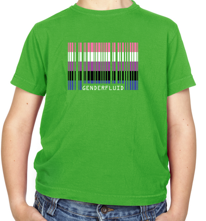 LGBT Barcode Flags - Gender Fluid Kids T Shirt