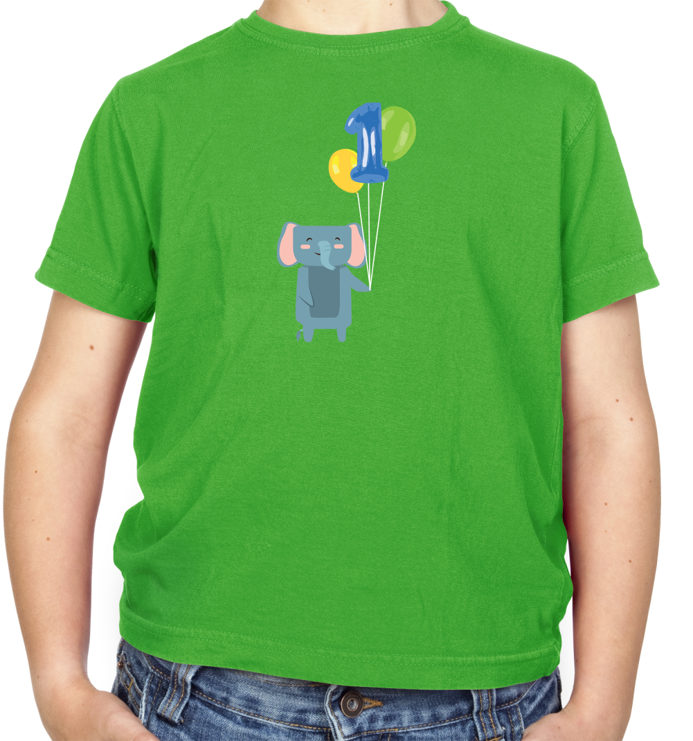 1st Birthday Elephant Kids T Shirt