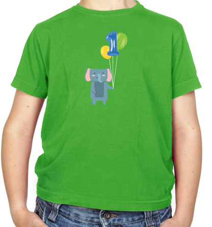 1st Birthday Elephant Kids T Shirt