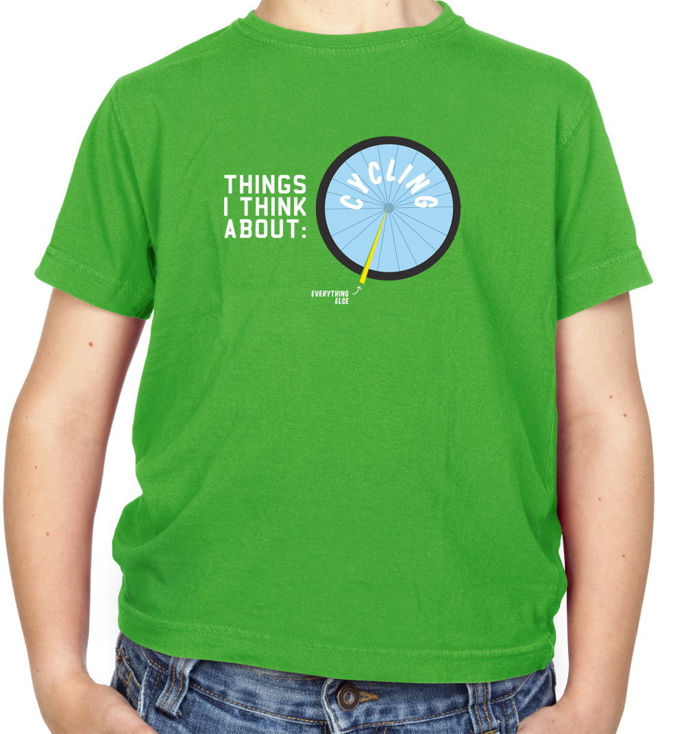 I Thiink About Cycling Kids T Shirt