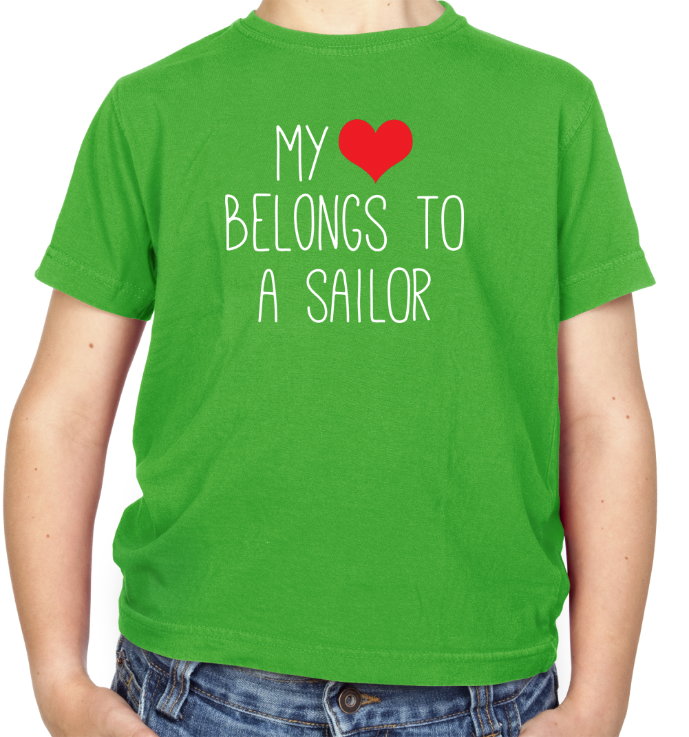 My Heart Belongs To A Sailor Kids T Shirt