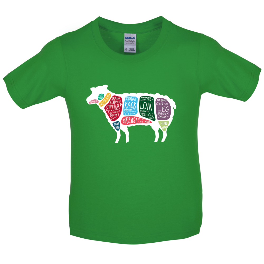 Butcher Sheep Diagram Kids T Shirt