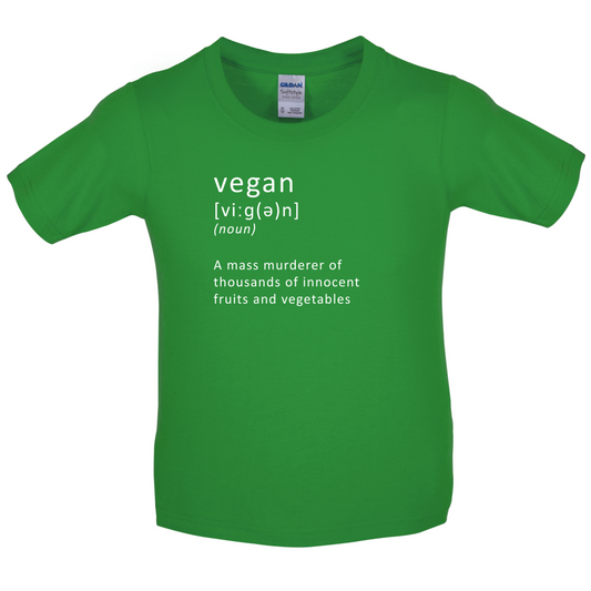 Funny Definition Vegan Kids T Shirt