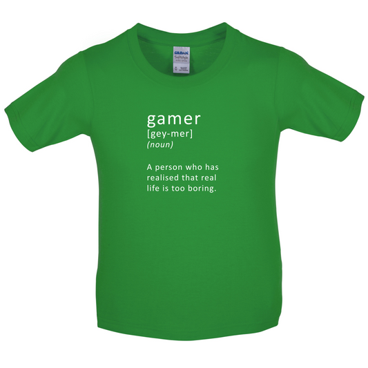 Funny Definition Gamer Kids T Shirt