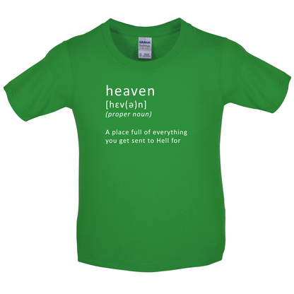 Funny Definition Heaven Kids T Shirt