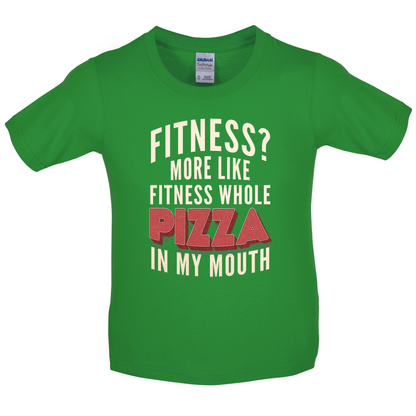 Fitness Pizza In My Mouth Kids T Shirt