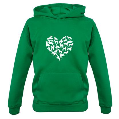 Love Heart Dogs Kids T Shirt