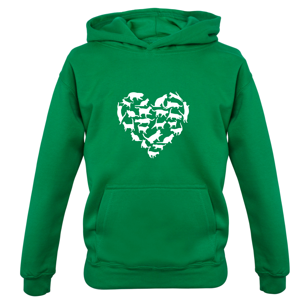 Love Heart Cats Kids T Shirt