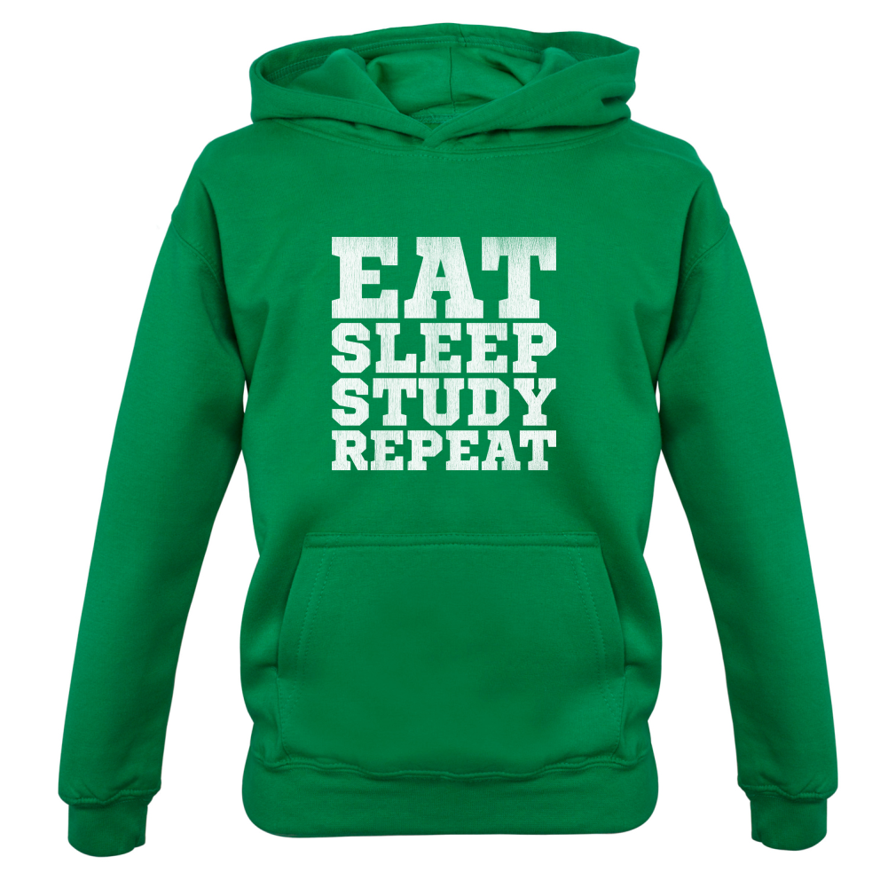 Eat Sleep Study Repeat Kids T Shirt