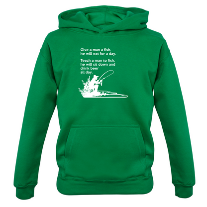 Fishing - He'll Drink Beer All Day Kids T Shirt