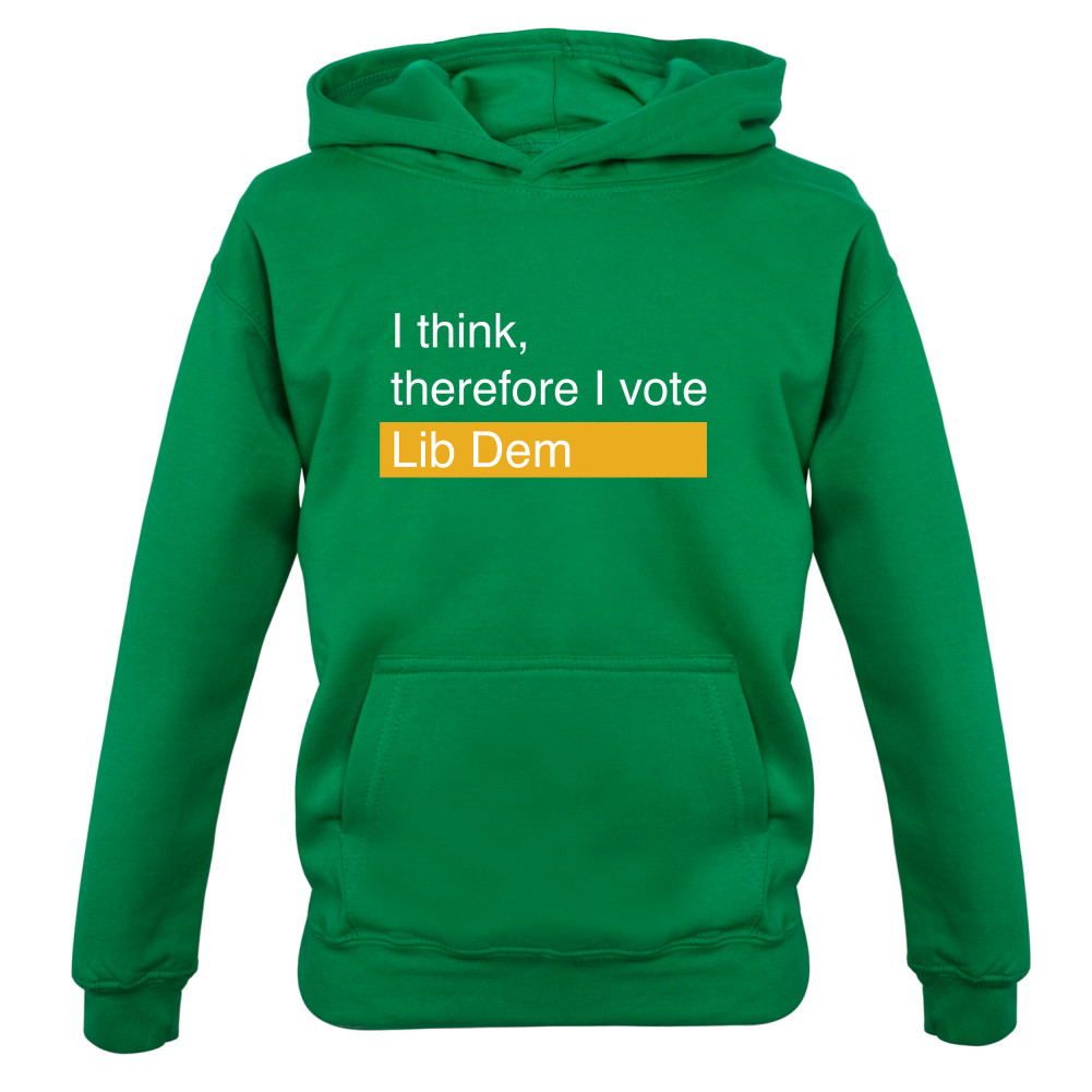 I think, therefore I vote Lib Dem Kids T Shirt