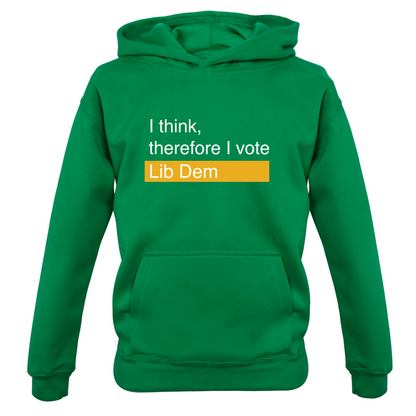 I think, therefore I vote Lib Dem Kids T Shirt