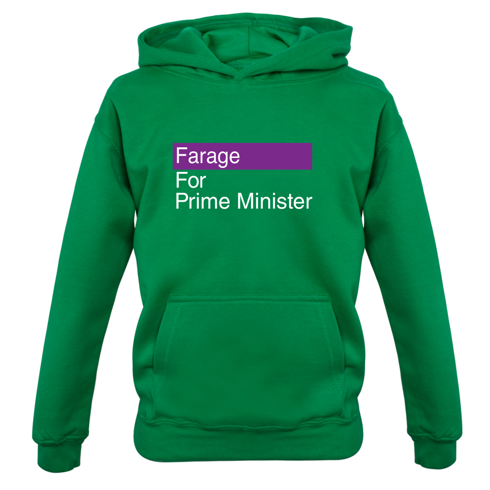 Farage for Prime Minister Kids T Shirt