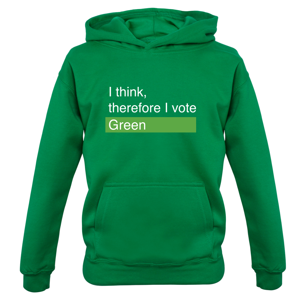 I think, therefore I vote Green Kids T Shirt