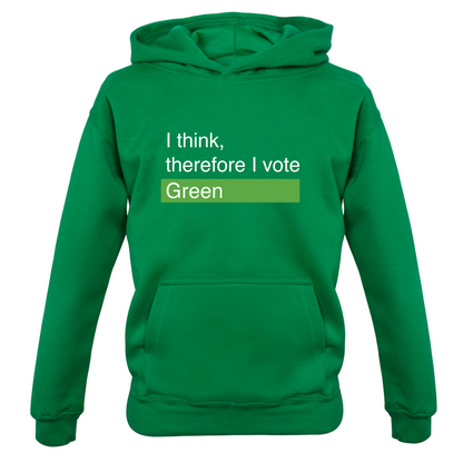 I think, therefore I vote Green Kids T Shirt