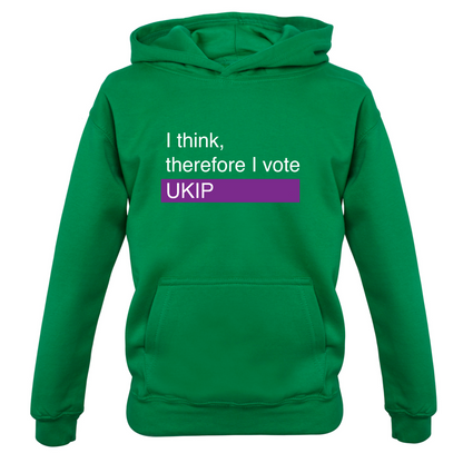 I think, therefore I vote UKIP Kids T Shirt