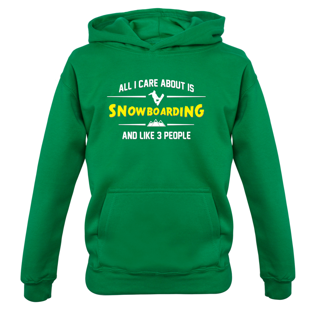 All I Care About Is Snowboarding Kids T Shirt