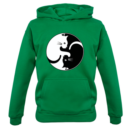 Yin Yang Cat Kids T Shirt
