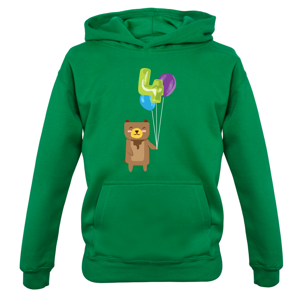 4th Birthday Bear Kids T Shirt