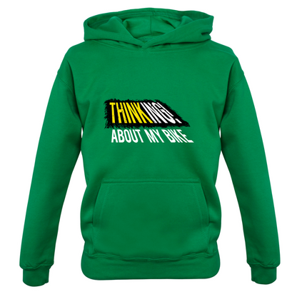 Thinking About My Bike Kids T Shirt