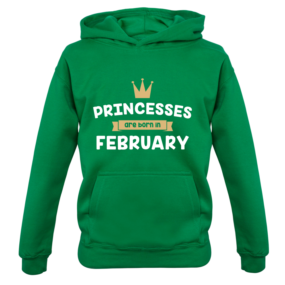 Princesses Are Born In February Kids T Shirt