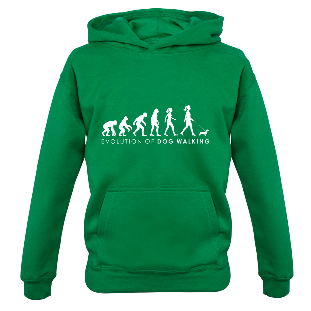 Evolution Of Woman Dog Walking Kids T Shirt